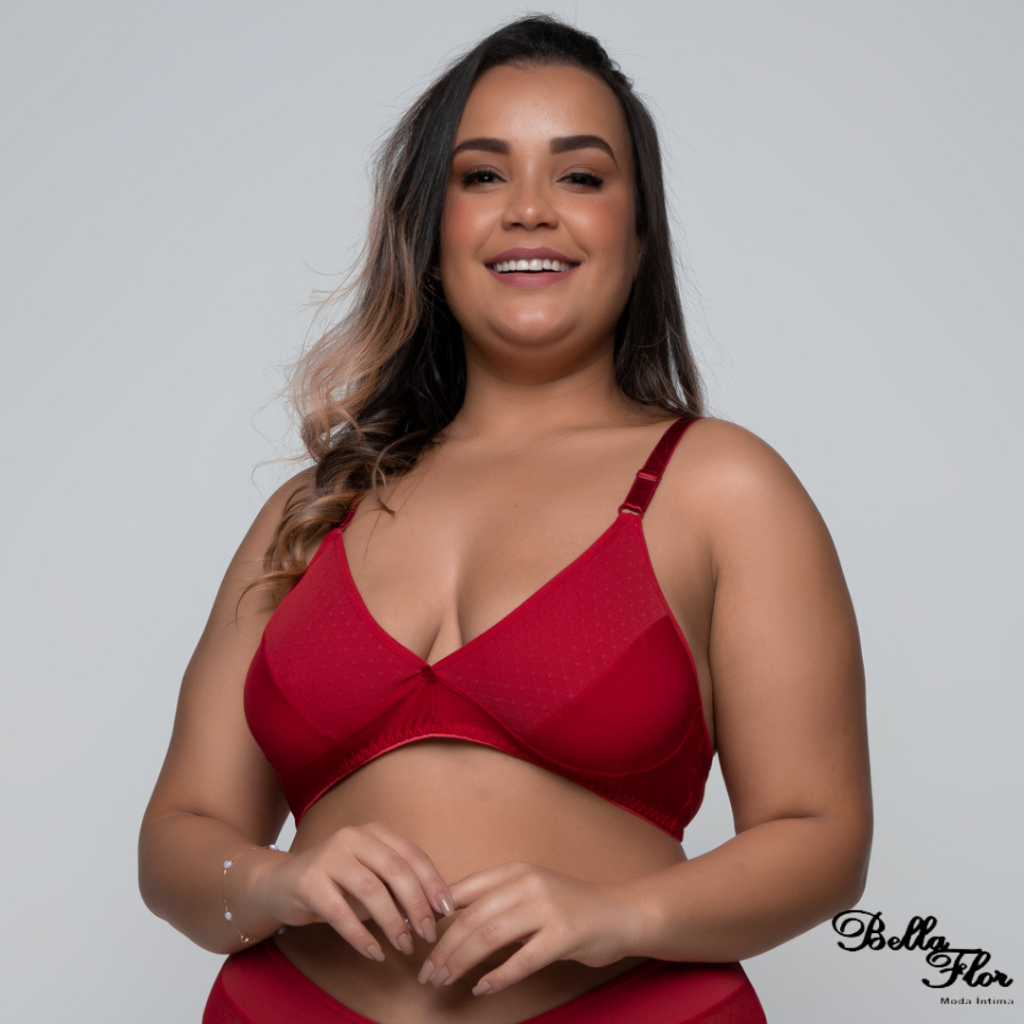 Sutiã Plus Size Sem Bojo Renda Alça Reforçada Sustentação