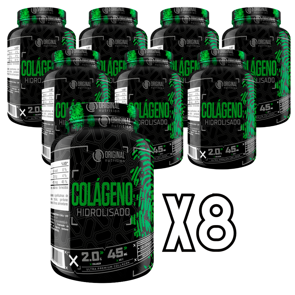 Kit 8x Colágeno Hidrolisado On 120 Cáps - Original Nutrition