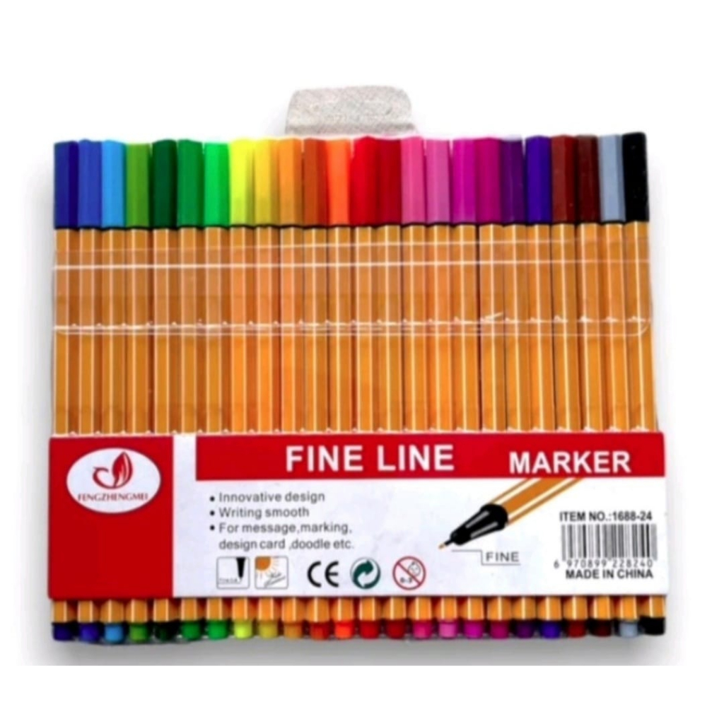 Kit 6/12/18/24 cores Canetas Ponta Fina Colorido 0.4mm em Oferta na Shopee