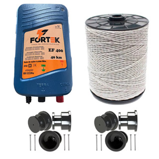 Kit Eletrificador Rural 40 Km Cerca Eletrica Gado Boi + 500m Fio Eletroplástico
