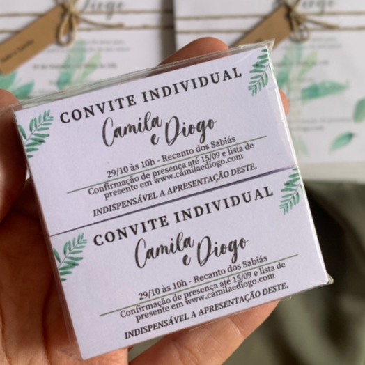 Convite individual - Várias cores em Oferta na Shopee