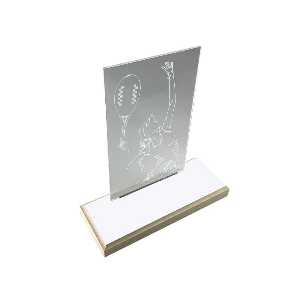 Kit 10 Troféus 16,5cm Beach Tennis Feminino De Acrílico 1348