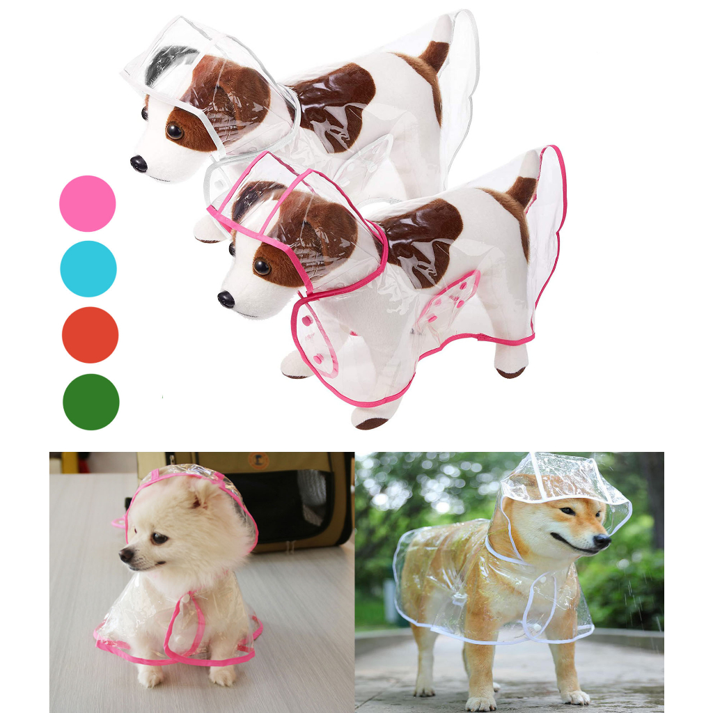 Capa de Chuva Pet Impermeável Proteção Cachorro Grande Médio Pequeno Porte Passeio Chuva LR-0180 em Oferta na Shopee