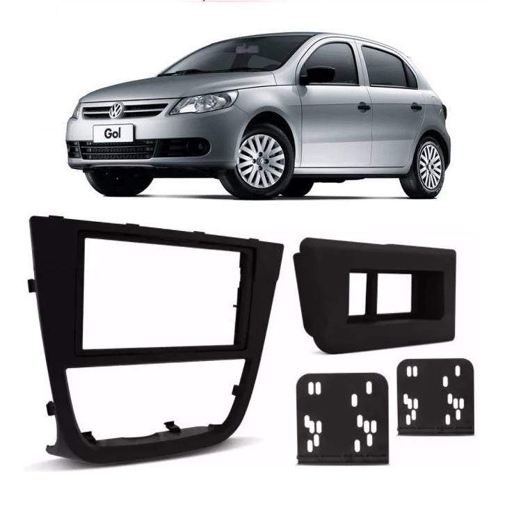Moldura De Painel Dvd Automotivo 2 Din Vw Gol G5 Cor Preta em Oferta na Shopee