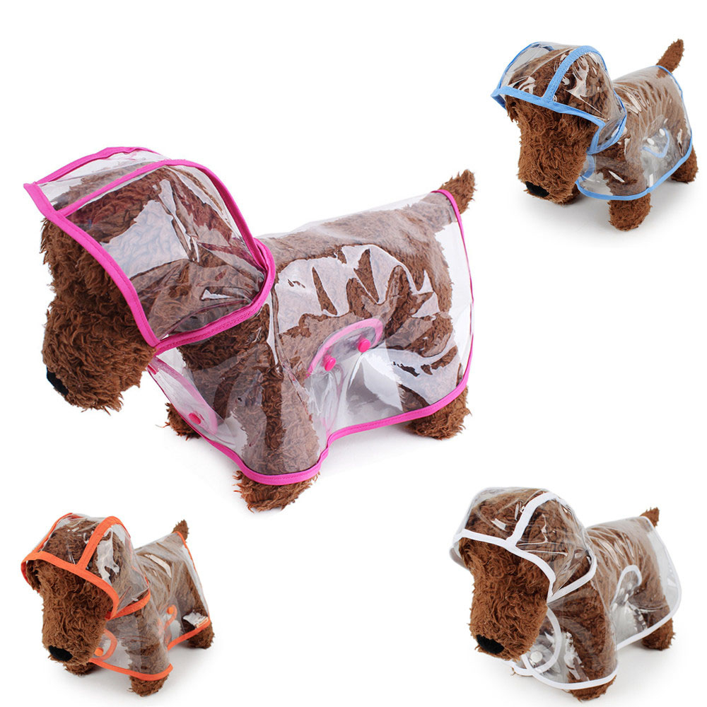 Capa de Chuva Impermeável Proteção para Pet Médio Grade Porte Cachorro Gato A prova D'água Passeio com Capuz