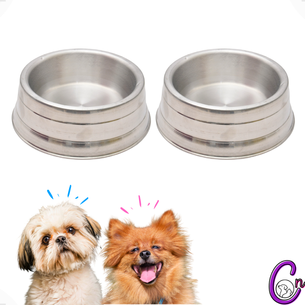 Kit 2 Comedouro Pesado Polido de Alumínio Para Cachorro Cães De Pequeno Porte P 700 ml em Oferta na Shopee