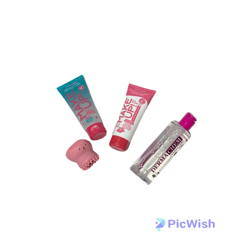 Kit completo de limpeza sabonete makeup + hidratante makeup + água micelar + esponja de limpeza
