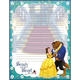 80 Folhas Para Fichário Tema BELA E A FERA, folhas pautadas, papel de carta, folha decorada tamanho A4 em Oferta na Shopee