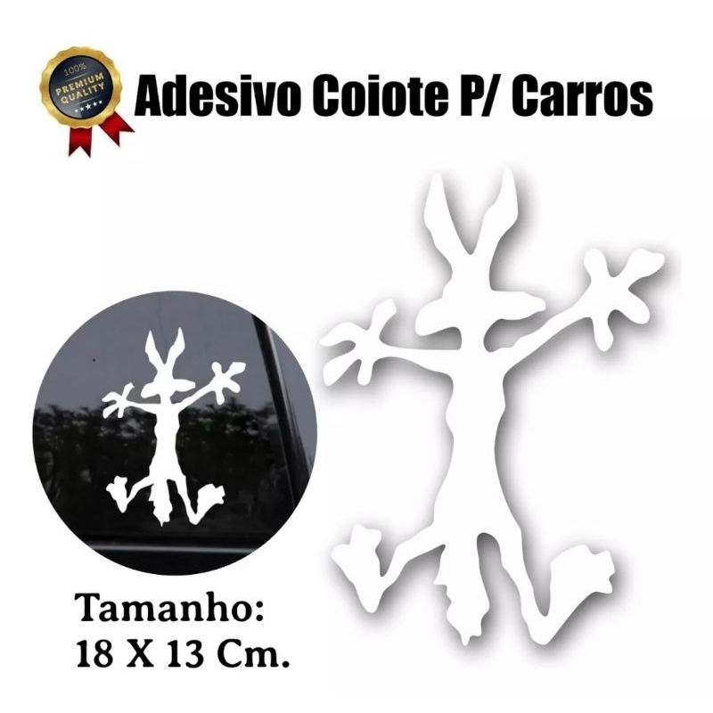 Adesivo para carro Coiote  - 18x13Cm. em Oferta na Shopee