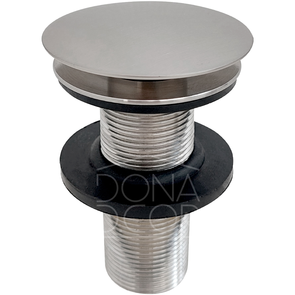 Valvula Cuba Banheiro 7/8 Ralo Click Inox Fosco Escovado 3cm Valvula Escoamento Pia Lavatório 30mm