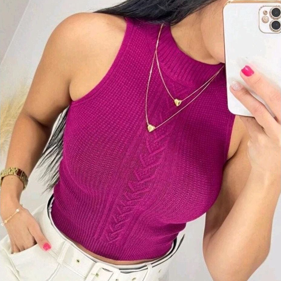 Cropeed estilo blogueirinha em fio modal tendência 2023 em Oferta na Shopee