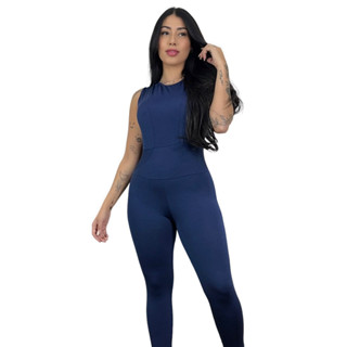 Macacão longo feminino leg suplex academia fitness