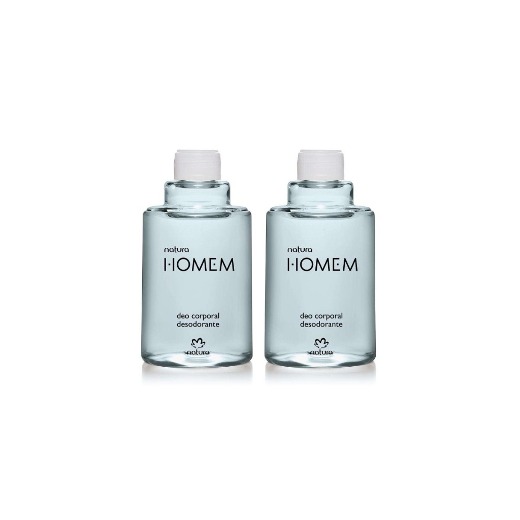 Refil Deo Corporal Masculino Natura Homem Clássico Kit C/ 02 Unidades de 100 ml Cada