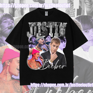 Camiseta T-shirt Unissex Algodão Justin Bieber belieber 90's Vintage em Oferta na Shopee