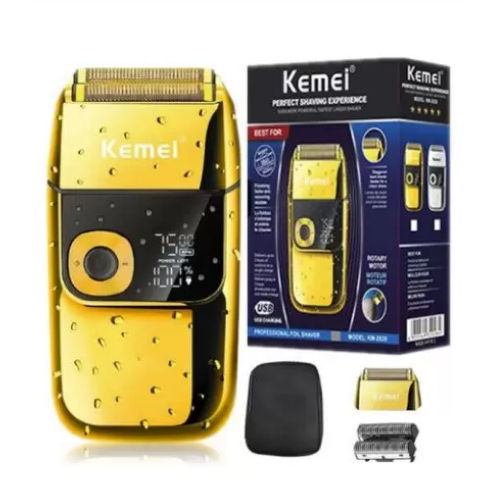 Kemei-Barbeador de barba e cabelo profissional para homens, barbeador elétrico recarregável, KEIMEI-2028