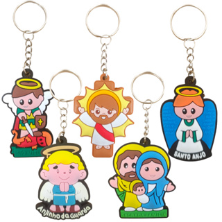 Chaveiro Emborrachado Religioso Em Alto Relevo Jesus Nossa Senhora Aparecida Anjinhos Colecionável em Oferta na Shopee