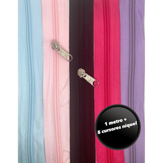 1 Metro de Ziper Nylon Nº 5 + 5 Cursores Niquel em Oferta na Shopee