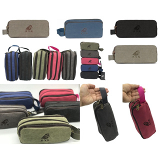 Estojo com 3 ziperes 3 partes KVN 5508 grande capacidade pra armazenamento escritório multicamadas lapis em Oferta na Shopee