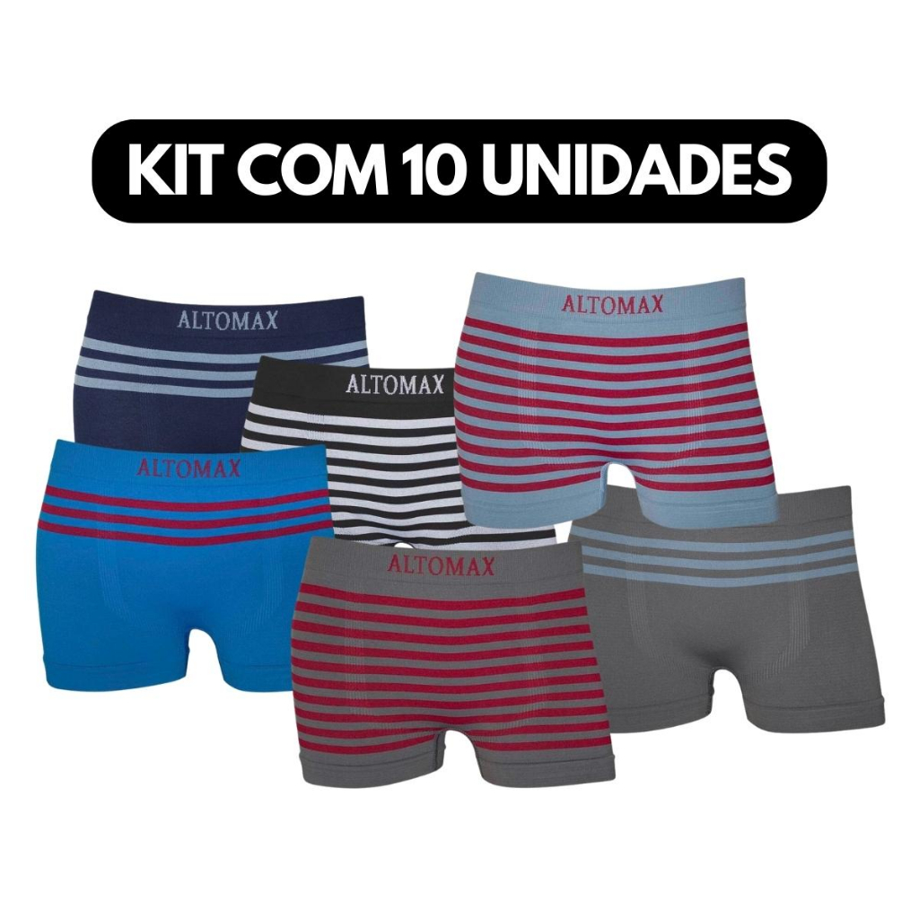 Kit 10 Cuecas Infantil Boxer Criança Juvenil Menino Microfibra Sem Costura Sortidas