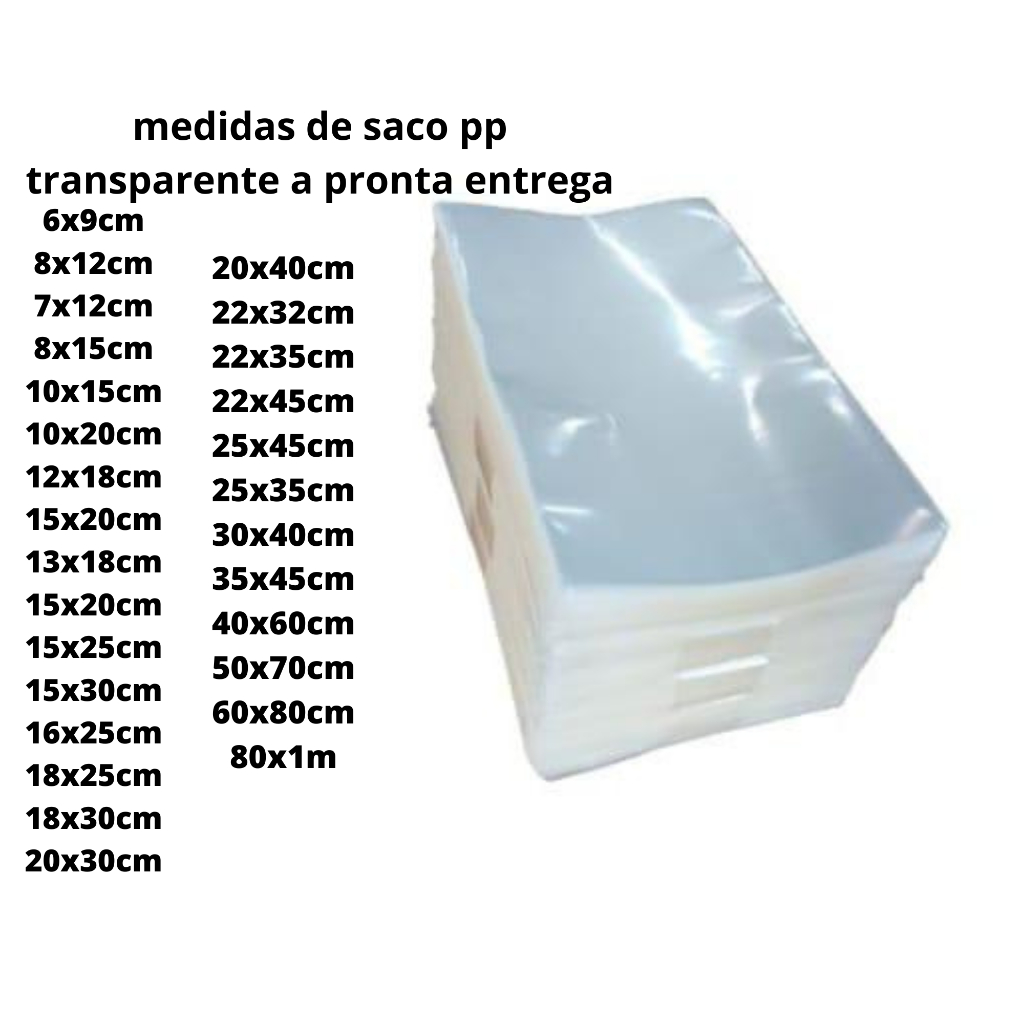 saco cristal transparente pp (1000g 1kg) espessura 006 varias medidas plástico reforçado em Oferta na Shopee