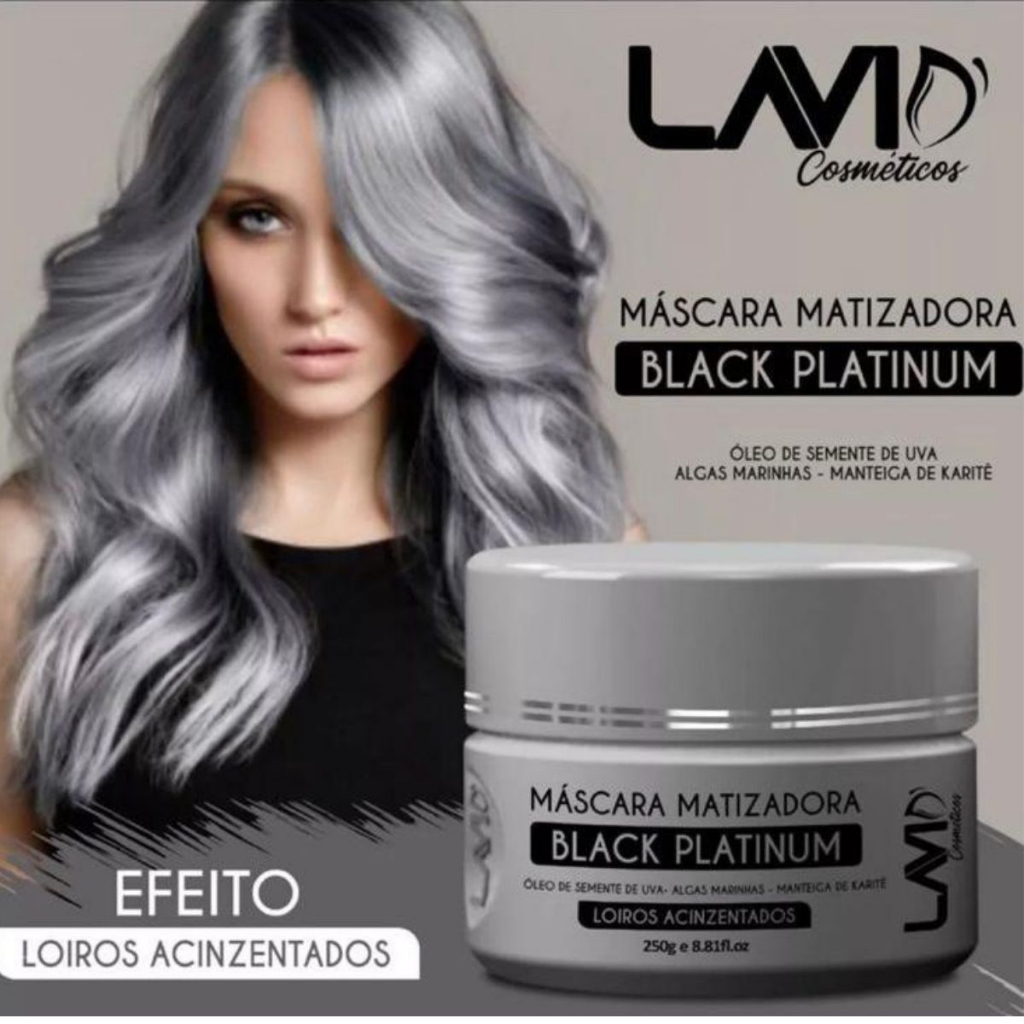 Máscara Matizadora Lavid Black Platinum Loiros Acizentado 250g a Pronta Entrega em Oferta na Shopee