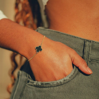 Pulseira trevo virginia a prata925 e ouro18k