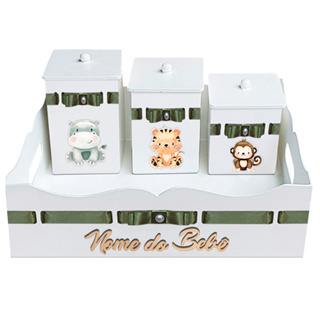 Cesta Kit Higiene Tema Safari Baby Personalizado com nome em Oferta na Shopee