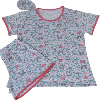 Pijama Infantil menina manga curta verão baby doll infantil feminino verao revenda malha estampa