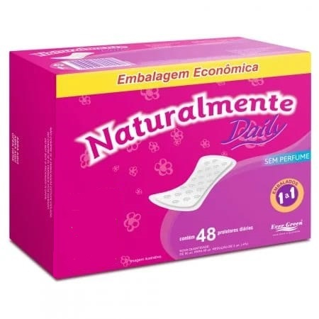 Protetor Diário Naturalmente Daily c/ 48 unidades s/abas em Oferta na Shopee