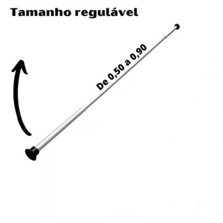 Tubo Varão Suporte para Cortina de Box em Alumínio 50x90cm