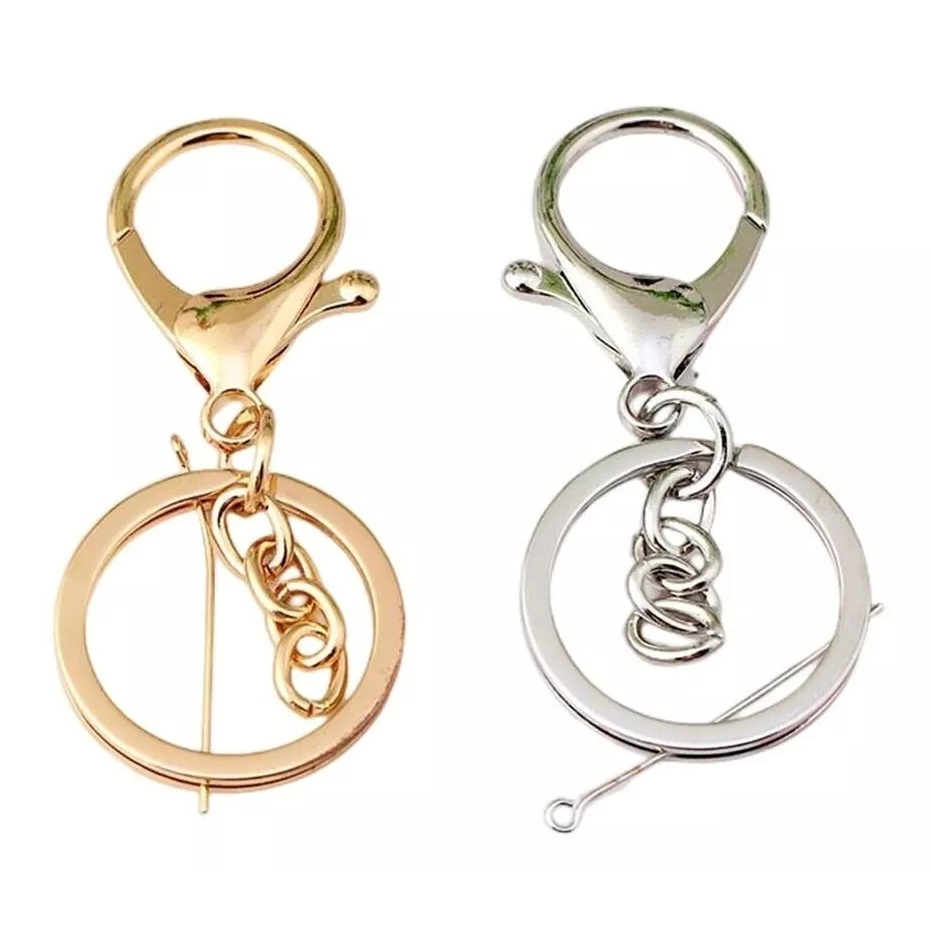 Argola para chaveiro Italiana 30mm com fecho Lagosta Corrente - Kit com 10 unidades em Oferta na Shopee