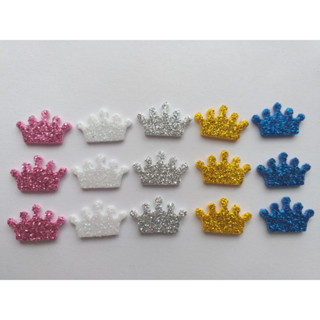 Kit 100 mini Coroa de eva com glitter/ laceira/pets/artesanato em Oferta na Shopee