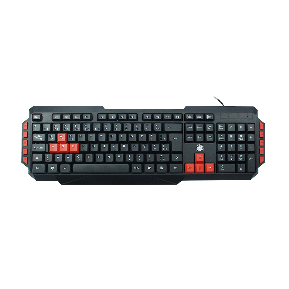 Teclado Gamer Start Ergonômico 5+ 2.0 Preto/Vermelho
