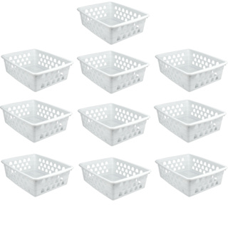 Cesto Organizador 10 Peças 16x12x6cm Pequeno Branco Multiuso Para Comoda de Bebe e Gaveta em Oferta na Shopee