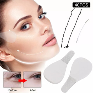 40 Adesivos fita Faciais Estica a Pele Disfarça Rugas levanta Pálpebras Caída Transparente face Lifting Maquiagem