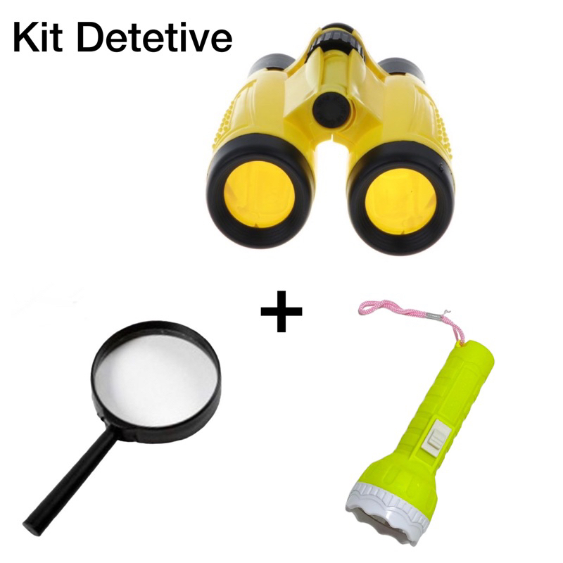 Imagem Kit Detetive Infantil Binóculo Lupa Lanterna Adventure