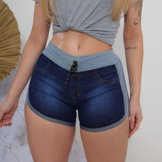 Shorts Jeans Comfort Feminino Com Moletom