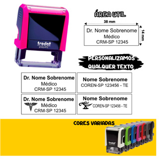 Carimbo Automático Personalizado Para Médicos Enfermeiras Trodat 4911 em Oferta na Shopee