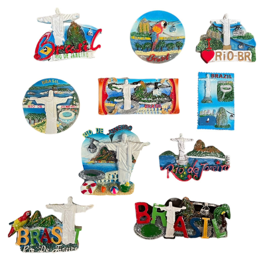 Imãs de Geladeira de Resina Brasil Rio de Janeiro Decorativo Lembrança