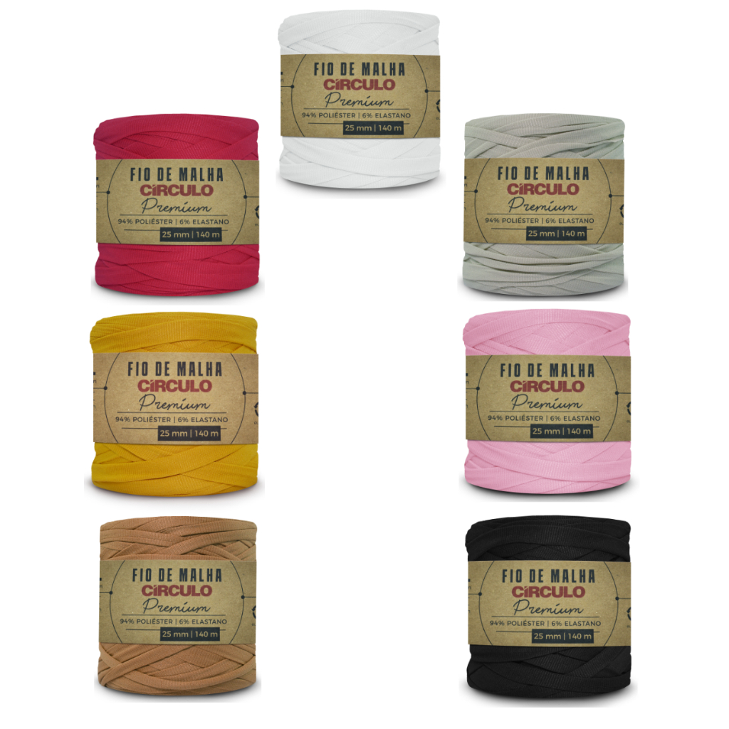 Fio de Malha Premium Círculo 25mm 270 g Alta Qualidade 140m Croche Fio de Malha Tapete Bolsa em Oferta na Shopee