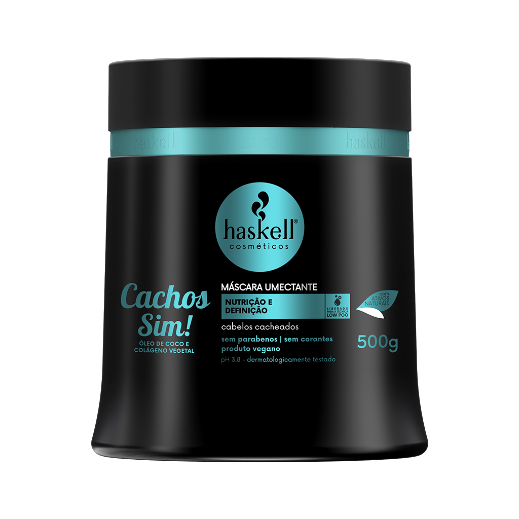 Máscara Umectante Cachos Sim 500ml Haskell