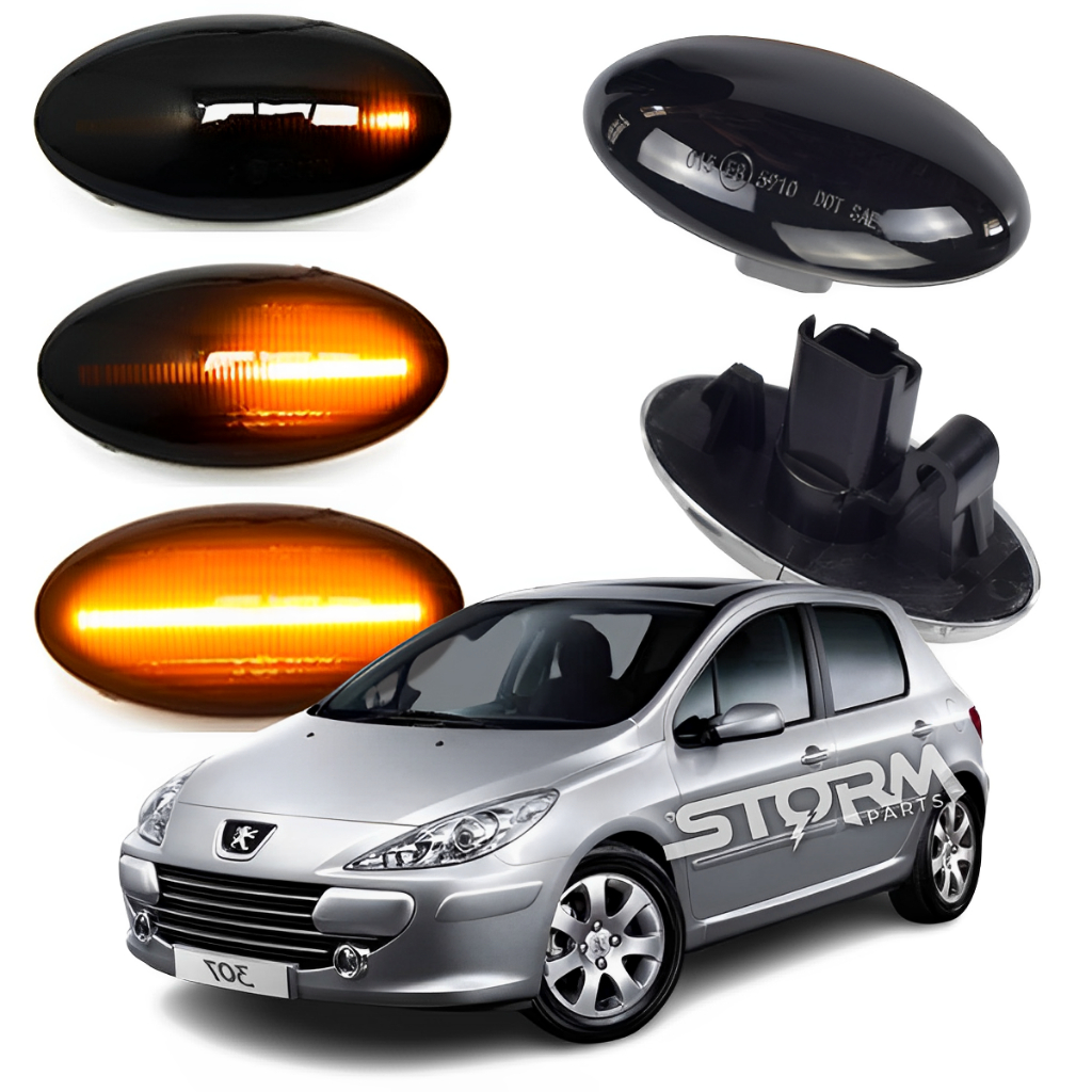 Par Seta Pisca Sequencial Peugeot 307 lâmpada Led para-lama sinal dianteiro dinâmico Lanterna Sinal Luz sinaleira
