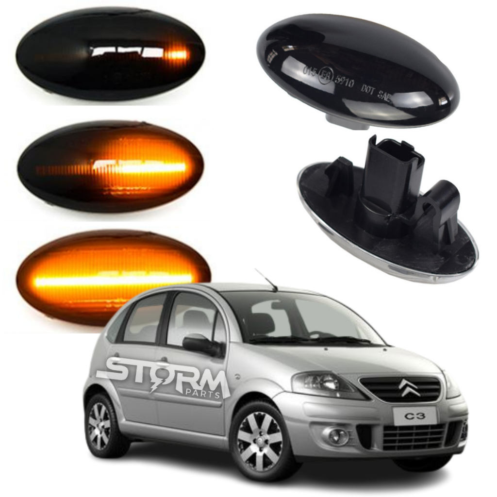 Par Seta Pisca Sequencial para Citroen C3 lâmpada led para-lama sinal dinâmico Lanterna Luz Sinaleira alerta repetidor