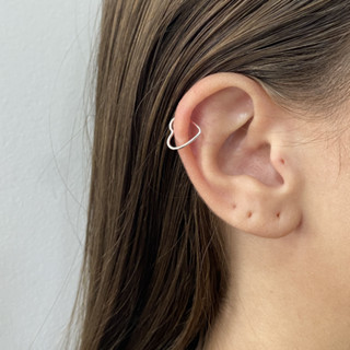 Piercing coração 10mm prata 925 cartilagem hélix argola
