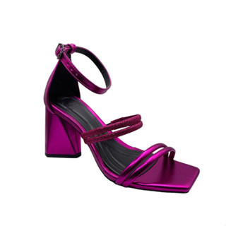 Sandalia Feminina Exclusiva Salto Geometrico Ref.3700