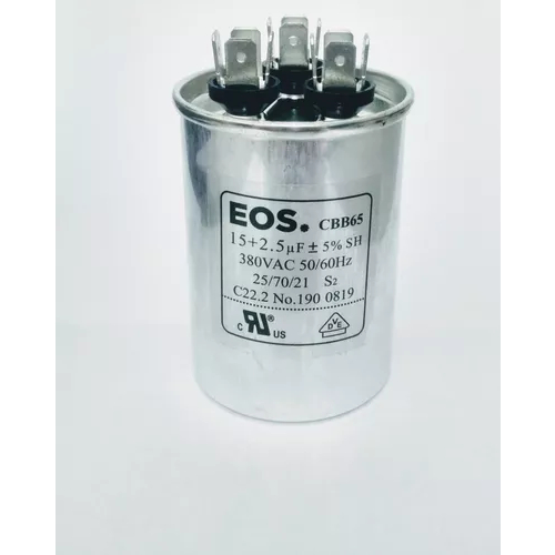 Capacitor Duplo 15+2uF 440V / 380V / 250VAC Para Ar Condicionado Split e Janela EOS