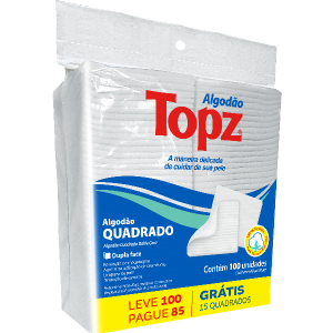 Kit com 10 pct de Algodão Hidrófilo Quadrado 100 Un Bolinha 50 gramas Algodao Disco 50 unidades limpeza de pele cuidados bebe remoção maquiagem - Topz