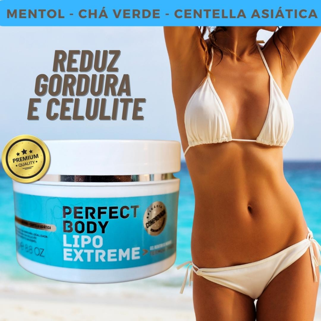 Gel Redutor de Medidas e Celulite Termoativado - Diminuição de Gordura Corporal e Celulite - Perfect Body - Lipo Extreme