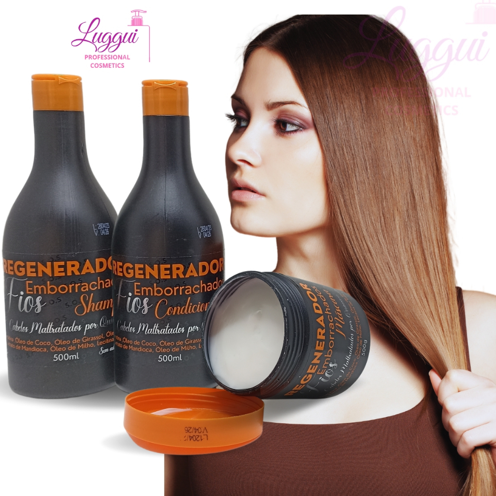 Kit Regenerador de Fios Emborrachados Para Cabelos Frágeis e Danificados Quimicamente Maycrene (Shampoo, Condicionador e Máscara) em Oferta na Shopee