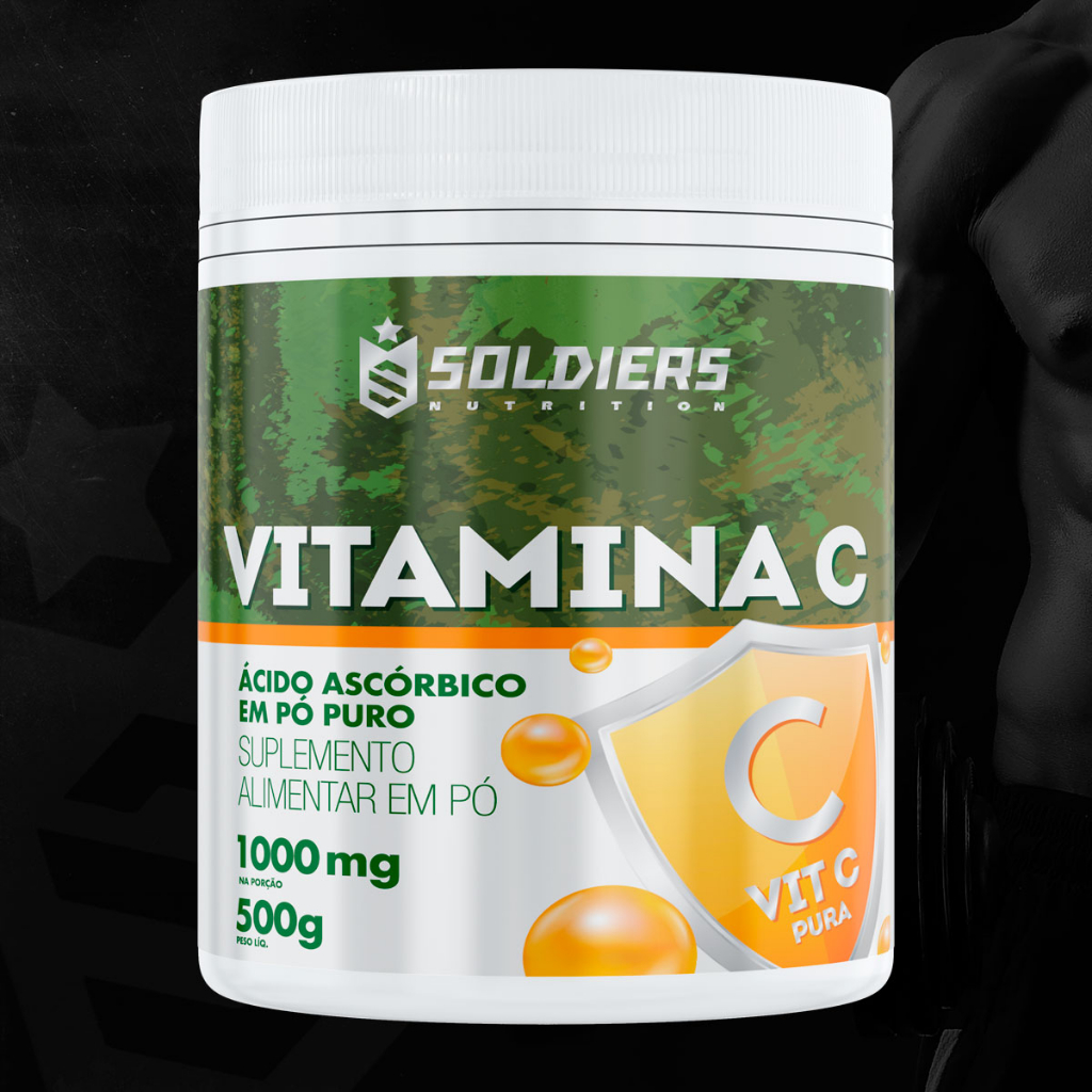 Detalhes do Kit: 3x Vitamina C 500g Soldiers Nutrition Saúde